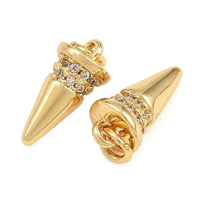 Brass Micro Pave Clear Cubic Zirconia Charms KK-Q085-02F-G-1