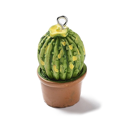 Cactus Pot Green Plant Resin Pendants CRES-B014-03-1
