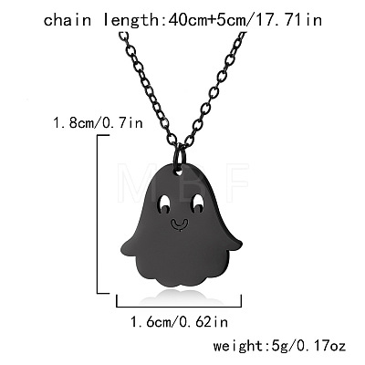 Halloween 304 Stainless Steel Laser Cut Pendant Necklaces FS-WG247A7-12-1