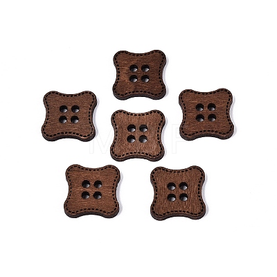 4-Hole Square Wood Buttons BUTT-Q046-09B-1