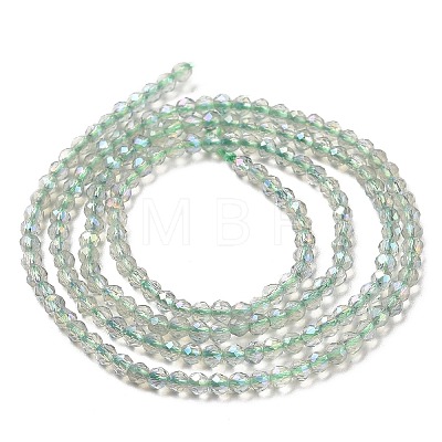 Electroplate Transparent Glass Beads Strands GLAA-H021-01A-FR07-1