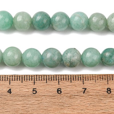 Natural Amazonite Beads Strands G-F461-12-8mm-01AB-1