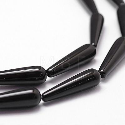Natural Black Onyx Beads Strands G-P161-12-30x10mm-1