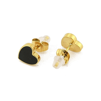 304 Stainless Steel Enamel Stud Earrings EJEW-G421-01G-02-1