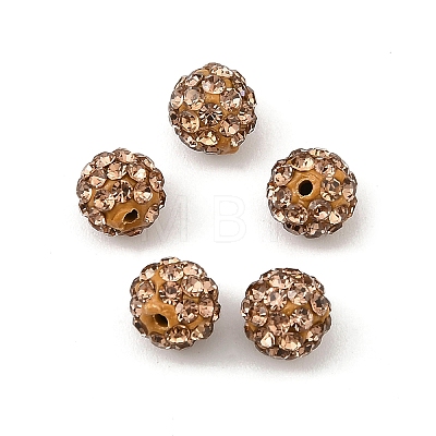 Polymer Clay Rhinestone Beads RB-H284-6MM-Half-246-1