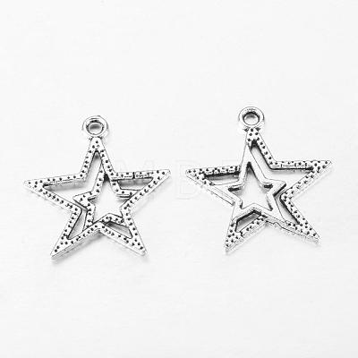 Antique Silver Tibetan Style Star Pendant(Left and Right Random Delivery) X-LF8939Y-1