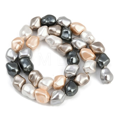Electroplated Shell Pearl Beads Strands BSHE-H113-05H-1