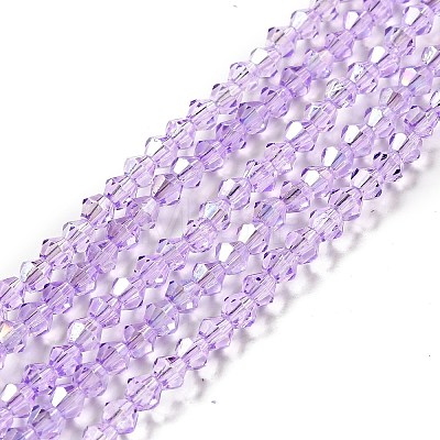 Transparent Electroplate Glass Beads Strands LS-EGLA-S056-4mm-23-1