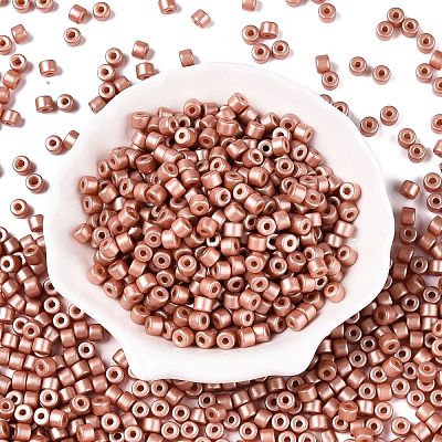 Baking Paint Pearlized Glass Seed Beads SEED-T008-03F-1