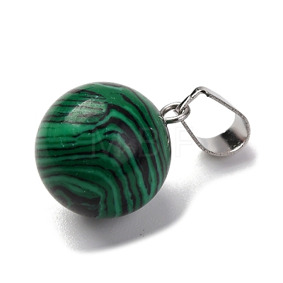 Round Synthetic Malachite Pendants G-Q434-18-1