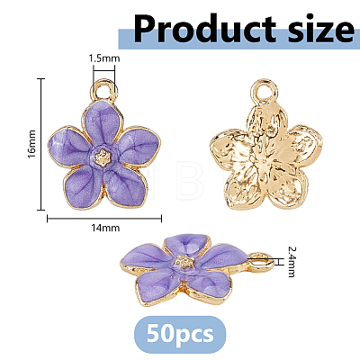 50Pcs Alloy Enamel Pendants ENAM-DC0002-36B-1