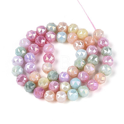 Anti-Tarnish Electroplate Glass Beads Strands GLAA-N064-8mm-01-1