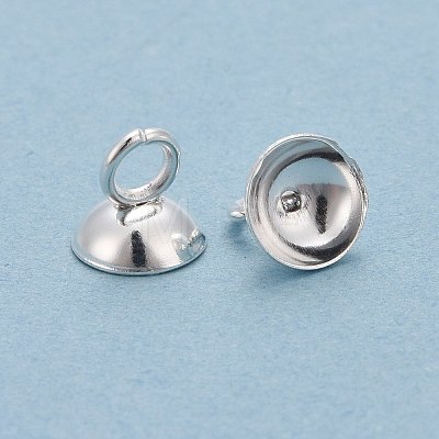 201 Stainless Steel Bead Cap Pendant Bails STAS-L244-27D-S-1