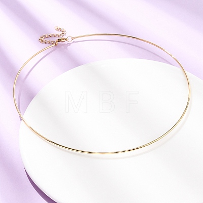 1.5MM 201 Stainless Steel Wire Choker Necklace NJEW-Z098-02G-1