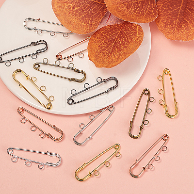 30Pcs 6 Colors Iron Safety Pins IFIN-CJ0001-56-1