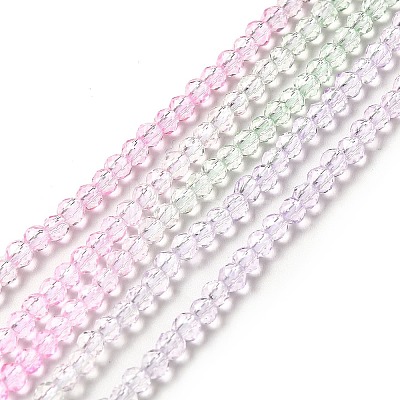 Transparent Gradient Color Glass Beads Strands X1-GLAA-H021-01B-02-1