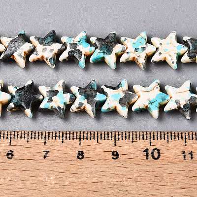 Spray Painted Synthetic Turquoise Beads Strands UNKW-T001-11H-1