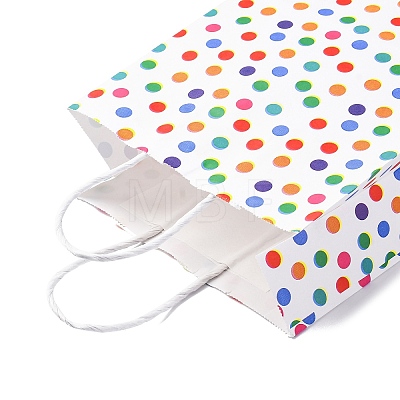 Polka Dot Print Paper Packing Tote Bags CARB-R001-01A-1