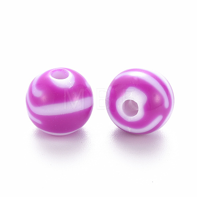 Opaque Striped Acrylic Beads MACR-S373-27A-1