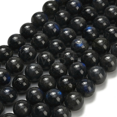 Natural Black Labradorite Beads Strands G-L642-B15-12mm-1