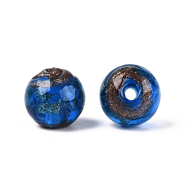 Handmade Gold Sand Lampwork Beads LAMP-N045-01A-04-1