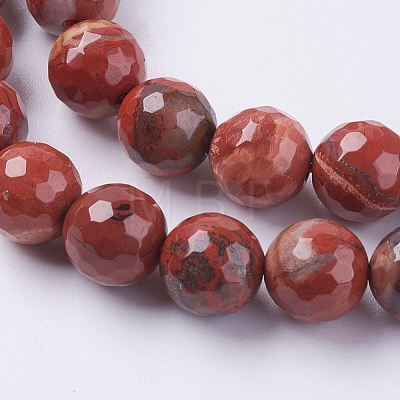 Natural Red Jasper Beads Strands G-G542-6mm-15-1