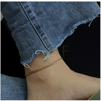 Titanium Steel Figaro Chain Anklets for Women WG21F1E-02-1