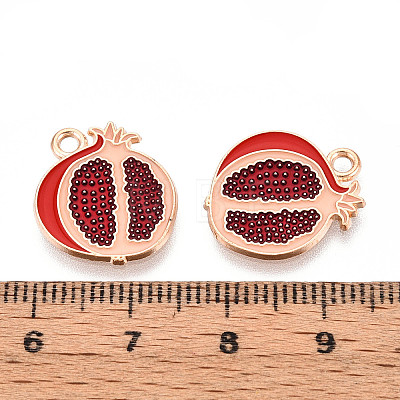 Fruit Alloy Enamel Pendants X-ENAM-T022-32G-1