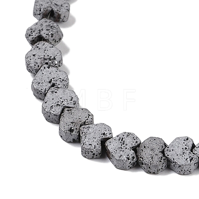 Electroplated Natural Lava Rock Beads Strands G-Q1009-G01-02G-1