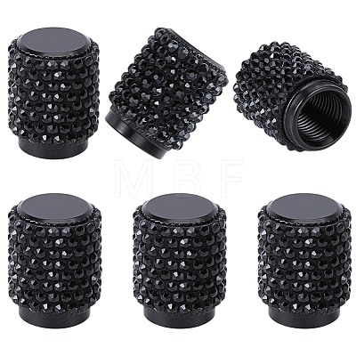 8Pcs Rubber Rhinestone Tire Valve Stem Caps FIND-GF0009-36A-1