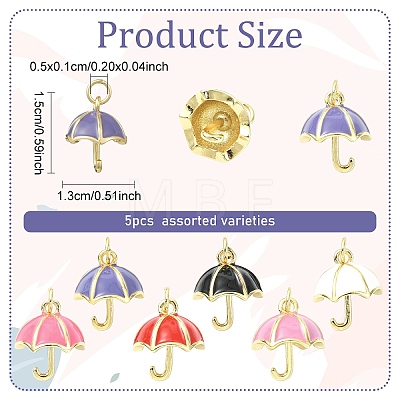 5Pcs Real 18K Gold Plated Brass Charms KK-YW0004-23-1
