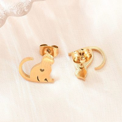 4 Pairs 304 Stainless Steel Stud Earrings EJEW-G469-02G-01-1