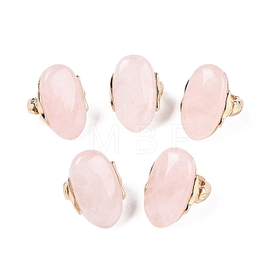 Natural Rose Quartz Stretch Finger Rings RJEW-N055-01E-1