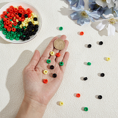 1000Pcs 4 Colors Opaque Plastic Beads KY-SC0002-63-1