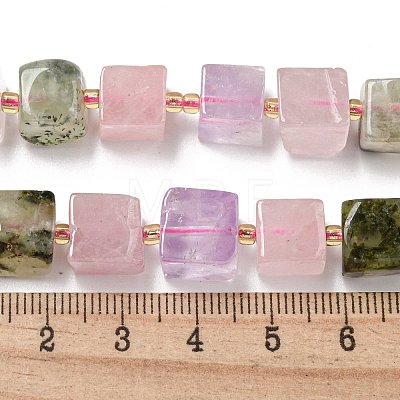 Natural Amethyst & Citrine & Prehnite & Quartz Crystal & Rose Quartz Beads Strands G-G053-B14-01C-1