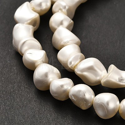 Electroplated Shell Pearl Beads Strands BSHE-C009-01A-1