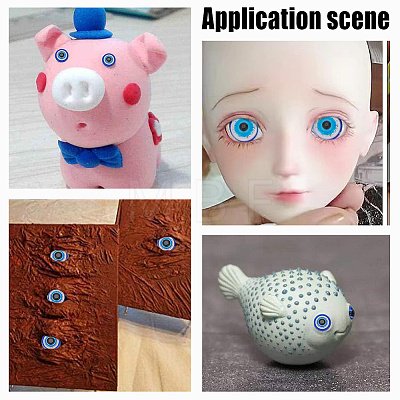 350Pcs 5 Styles Craft Resin Doll Eyes DIY-AR0003-15-1