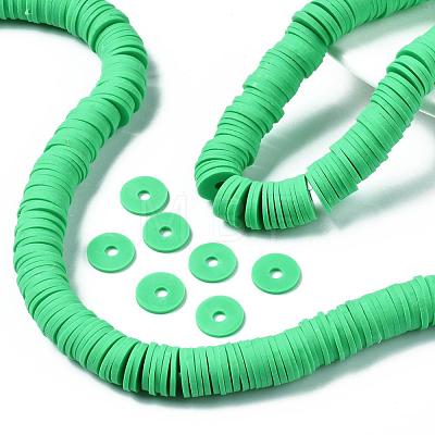 Flat Round Eco-Friendly Handmade Polymer Clay Beads CLAY-R067-12mm-06-1