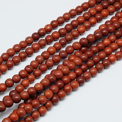 1 Strand Dyed Saddle Brown Round Synthetic Turquoise Beads Strands X-TURQ-G106-6mm-02J-1