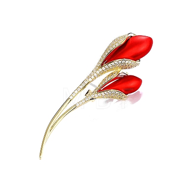 Flower Alloy Crystal Rhinestone Brooch PW-WG802A8-01-1