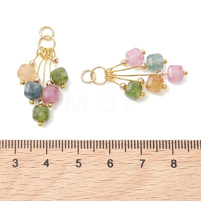 Natural Multicolor Tourmaline Pendants X-PALLOY-JF05436-1