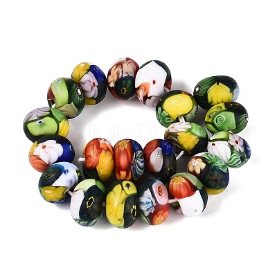 Handmade Millefiori Glass Rondelle Beads LA-N001-04B-1