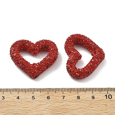 Heart Shape Polymer Clay Rhinestone Beads CLAY-NH0001-09A-10-1