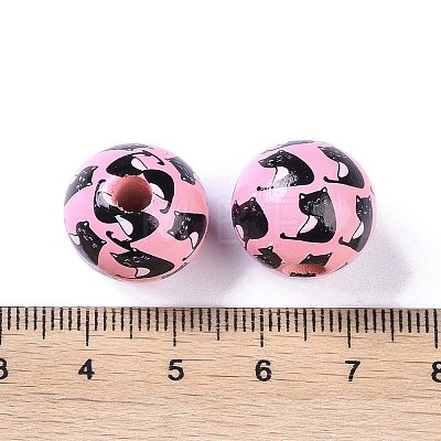 Printed Wood Beads WOOD-C017-01D-1