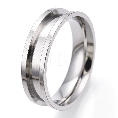 201 Stainless Steel Grooved Finger Ring Settings RJEW-TAC0017-6mm-02A-1