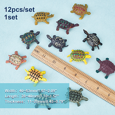 1 Set Sea Turtle Plastic Figurines Display Decorations DJEW-GA0001-48-1