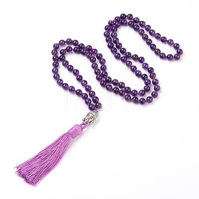 Tassel Pendant Necklaces NJEW-P191-A05-1