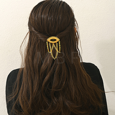 Brass Micro Pave Cubic Zirconia Hair Barrettes FR3076-1