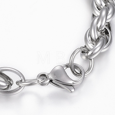 Tarnish Resistant 201 Stainless Steel Rope Chain Bracelets BJEW-F292-09P-1