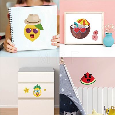 48 Sheets 8 Styles Summer Paper Make a Face Stickers DIY-WH0467-009-1